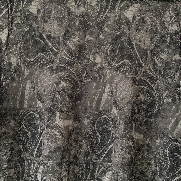 Paisley grey/black sheer lightweight long sleeve crew neck top - Picture 2 of 3